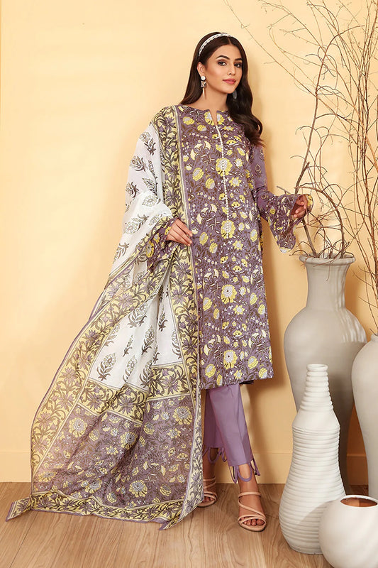 Nishat Printed Lawn 3 Piece Unstitched Dress - 42101319-R