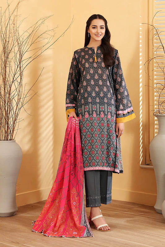 Nishat Printed Lawn 3 Piece Unstitched Dress - 42101334-R