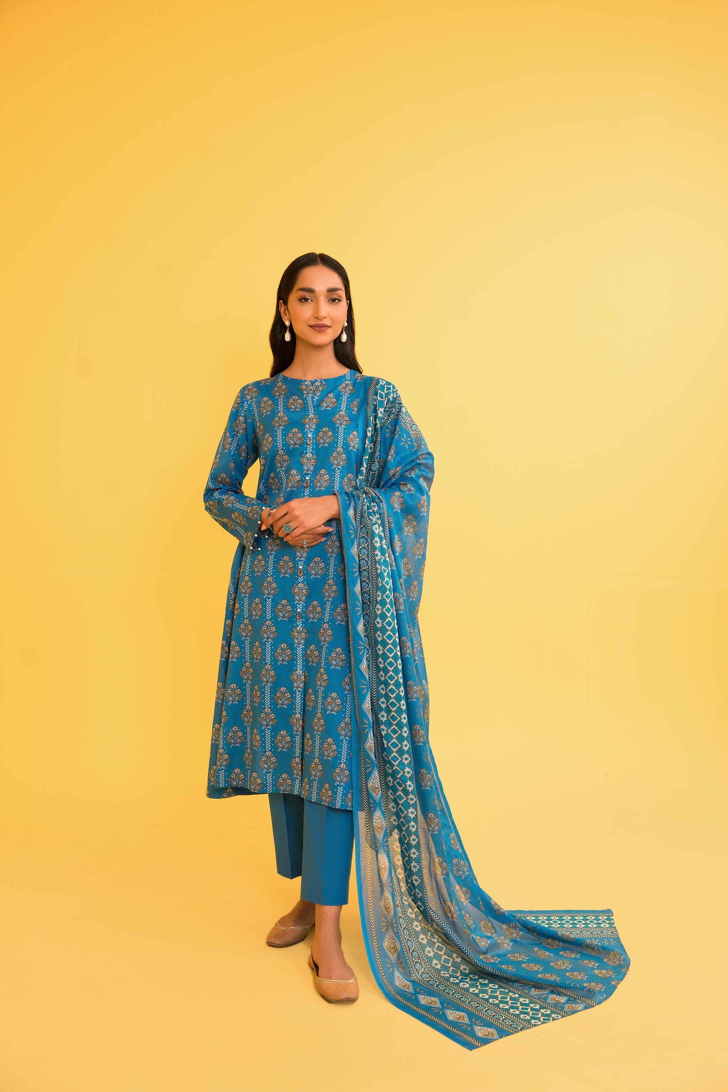 Nishat Printed Lawn 3 Piece Unstitched Dress - 42302098-R