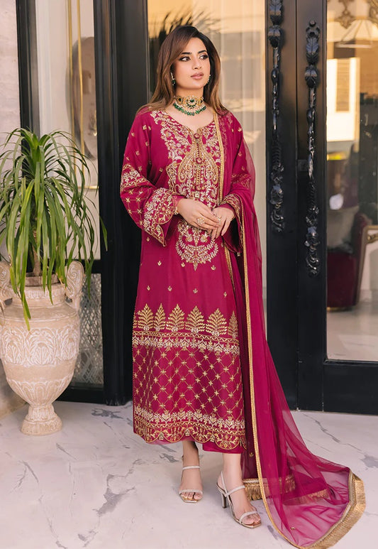 Asim Jofa Maahru Noorie Embroidered Suits Unstitched 3 Piece AJSM-46 - Festive Collection