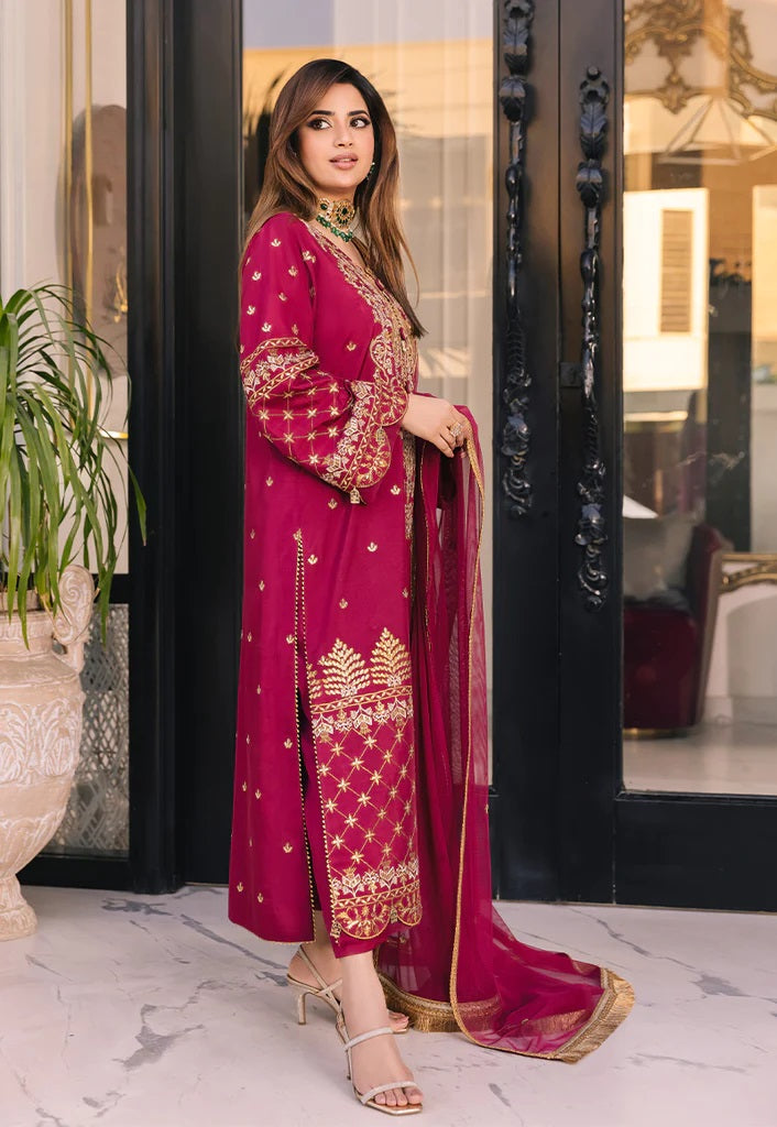 Asim Jofa Maahru Noorie Embroidered Suits Unstitched 3 Piece AJSM-46 - Festive Collection