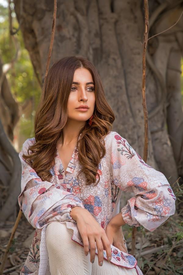 Zunairi Chikan-Kari Embroidered Kurti Unstitched - 04