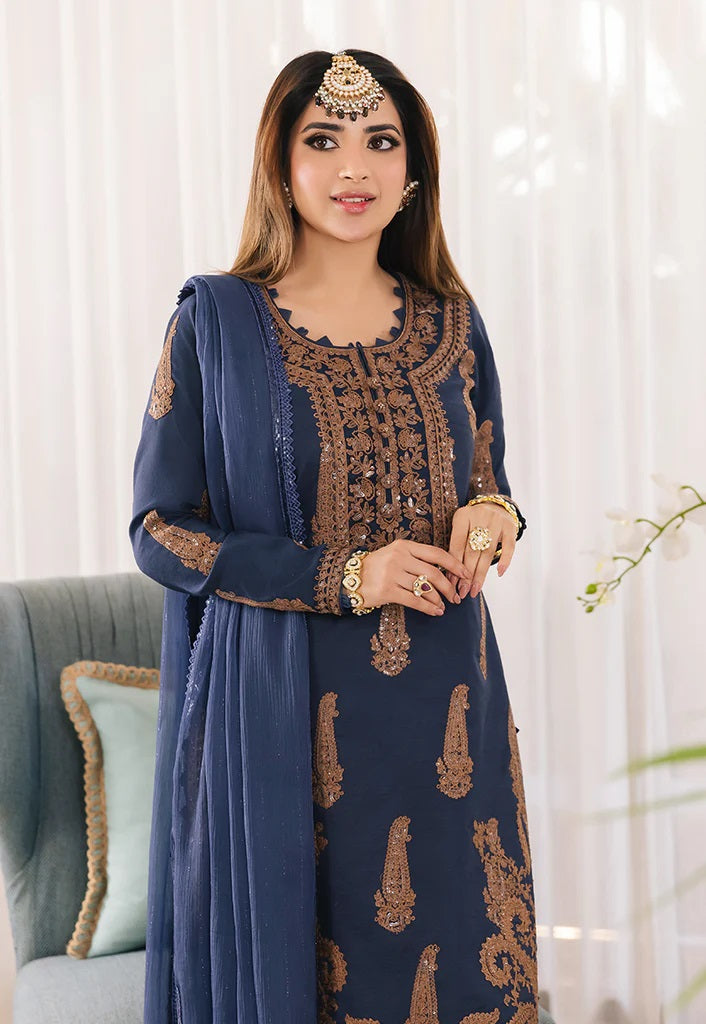 Asim Jofa Maahru Noorie Embroidered Suits Unstitched 3 Piece AJSM-49 - Festive Collection