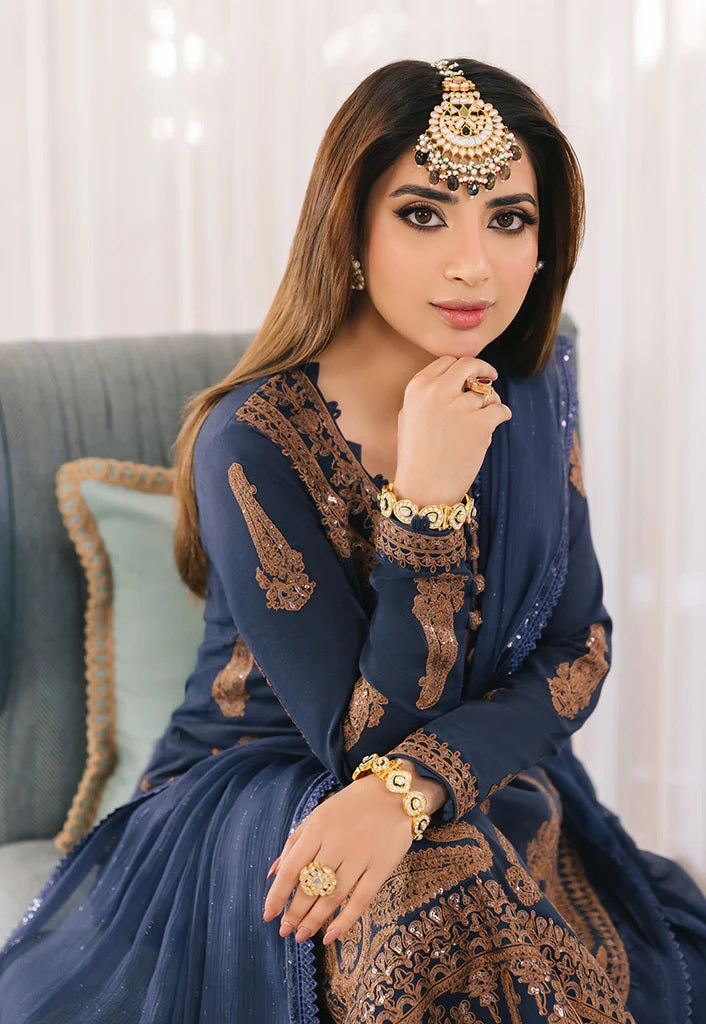 Asim Jofa Maahru Noorie Embroidered Suits Unstitched 3 Piece AJSM-49 - Festive Collection