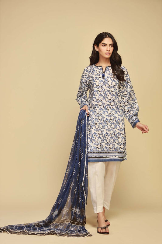 Sahar Printed Lawn Suits Unstitched 3 Piece SBW-23-04 - Summer Collection