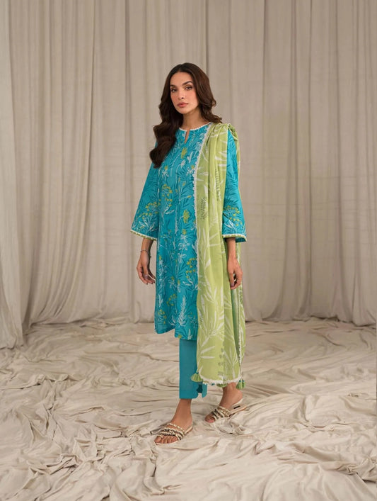 Sahar Printed Lawn Suits Unstitched 3 Piece SHR-S24-PL-V1-04 - Summer Collection