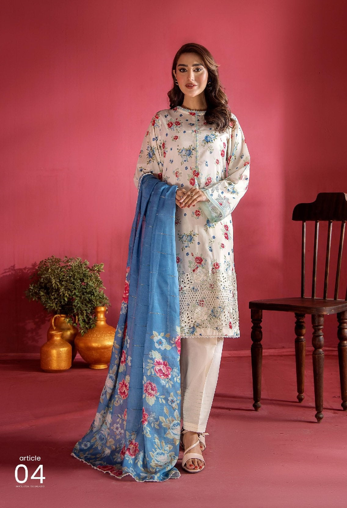 Evelyn by Gulljee Embroidered Lawn 3 piece Unstitched Dress - EVL3P2504