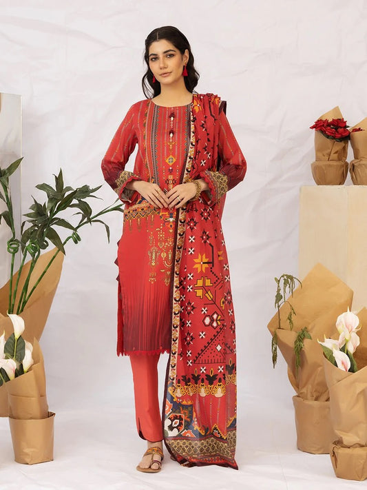 Aghaaz by Salitex Printed Lawn Dress 3 Piece Unstitched - UNS23AC004UT