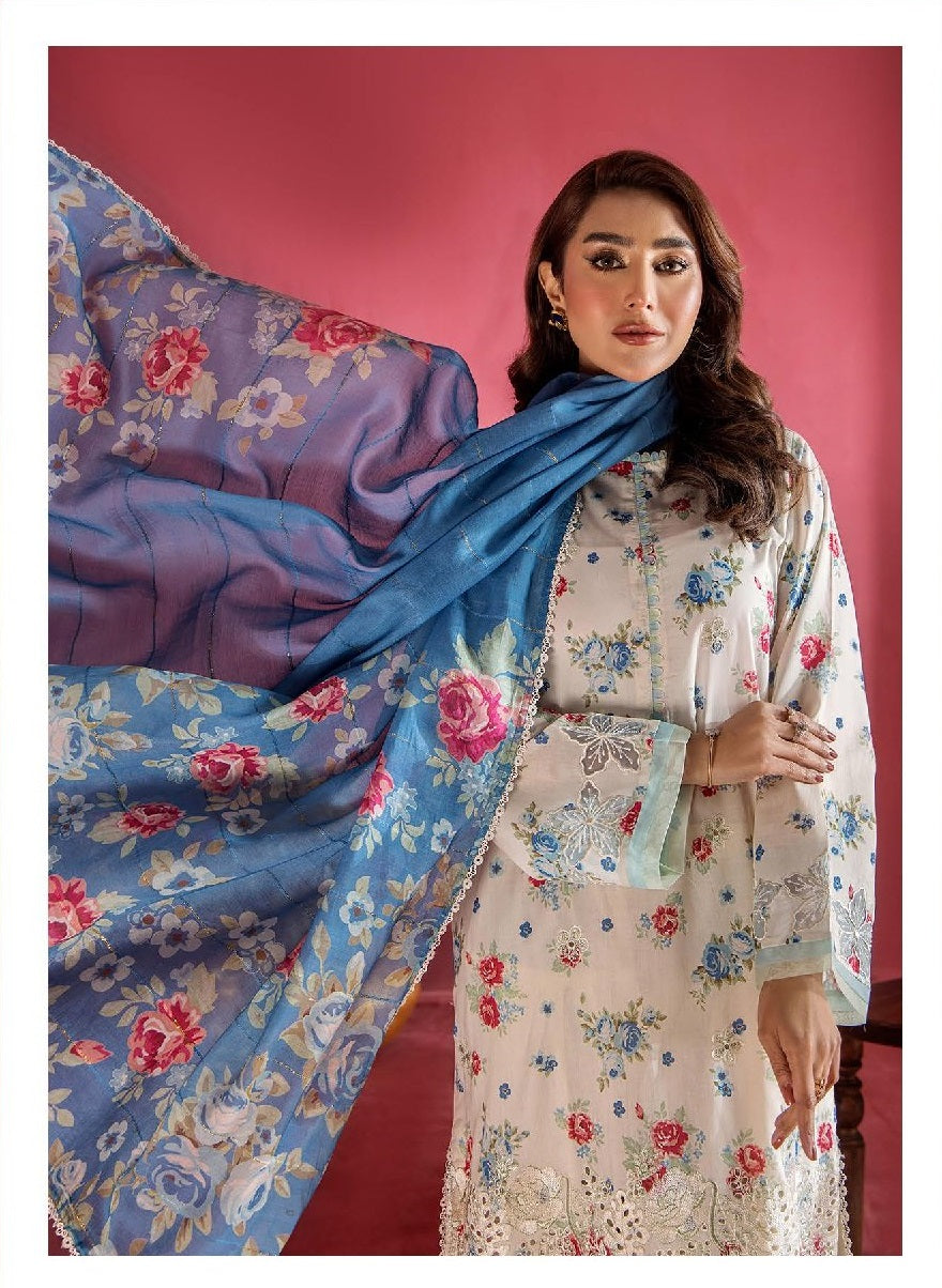 Evelyn by Gulljee Embroidered Lawn 3 piece Unstitched Dress - EVL3P2504