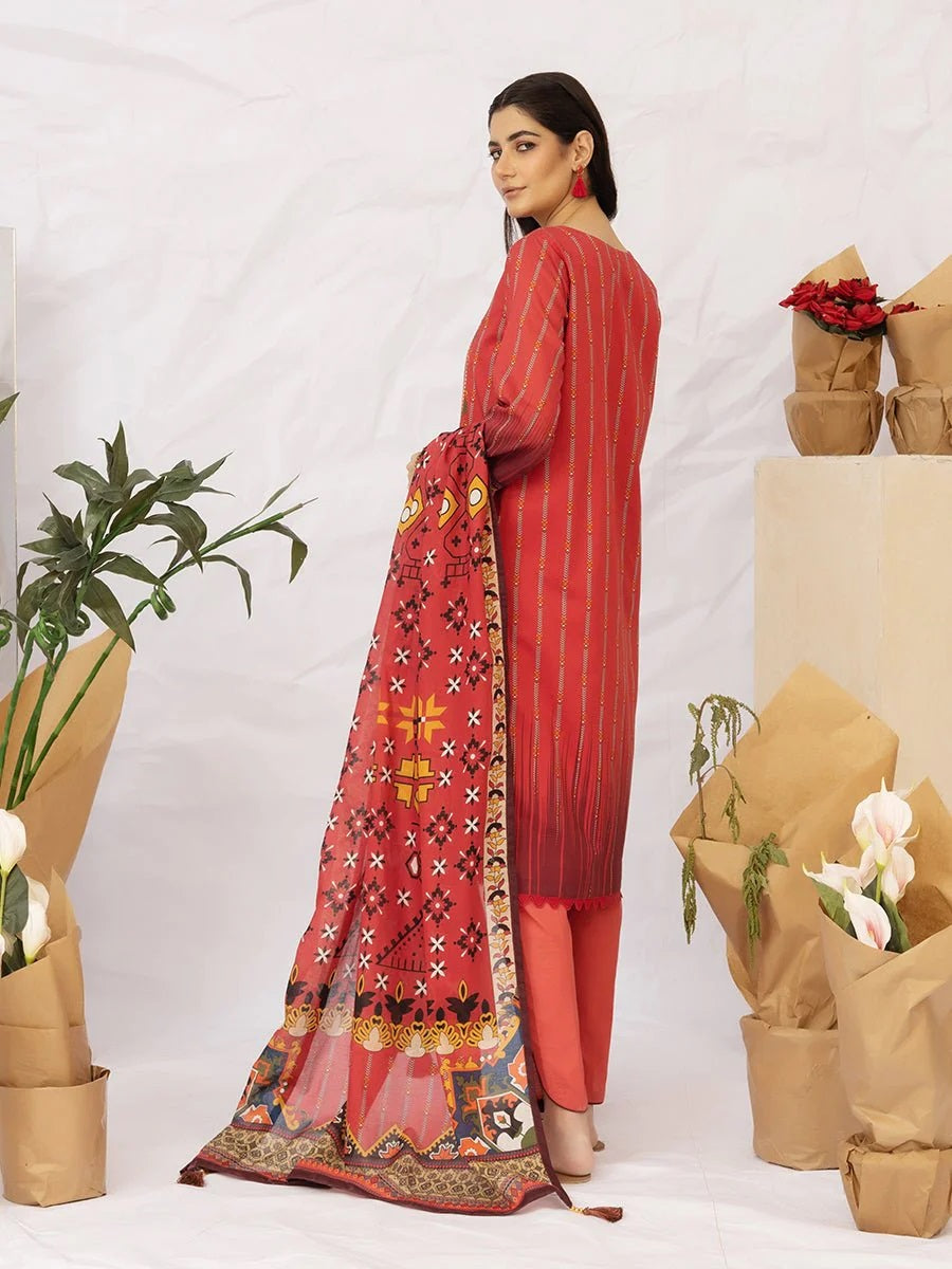 Aghaaz by Salitex Printed Lawn Dress 3 Piece Unstitched - UNS23AC004UT