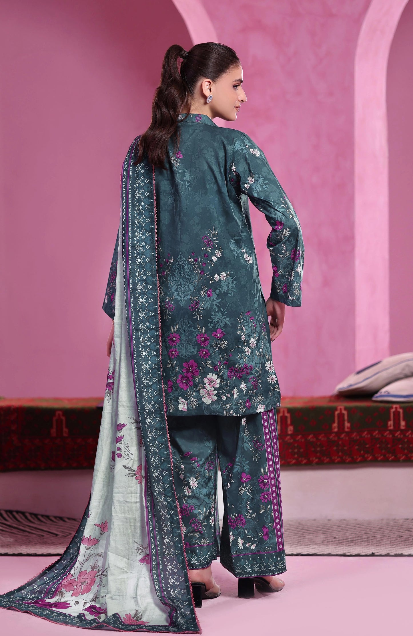 Coco Cords by Alzohaib Printed Cambric 3pc Dress Unstitched - CCC2-2504