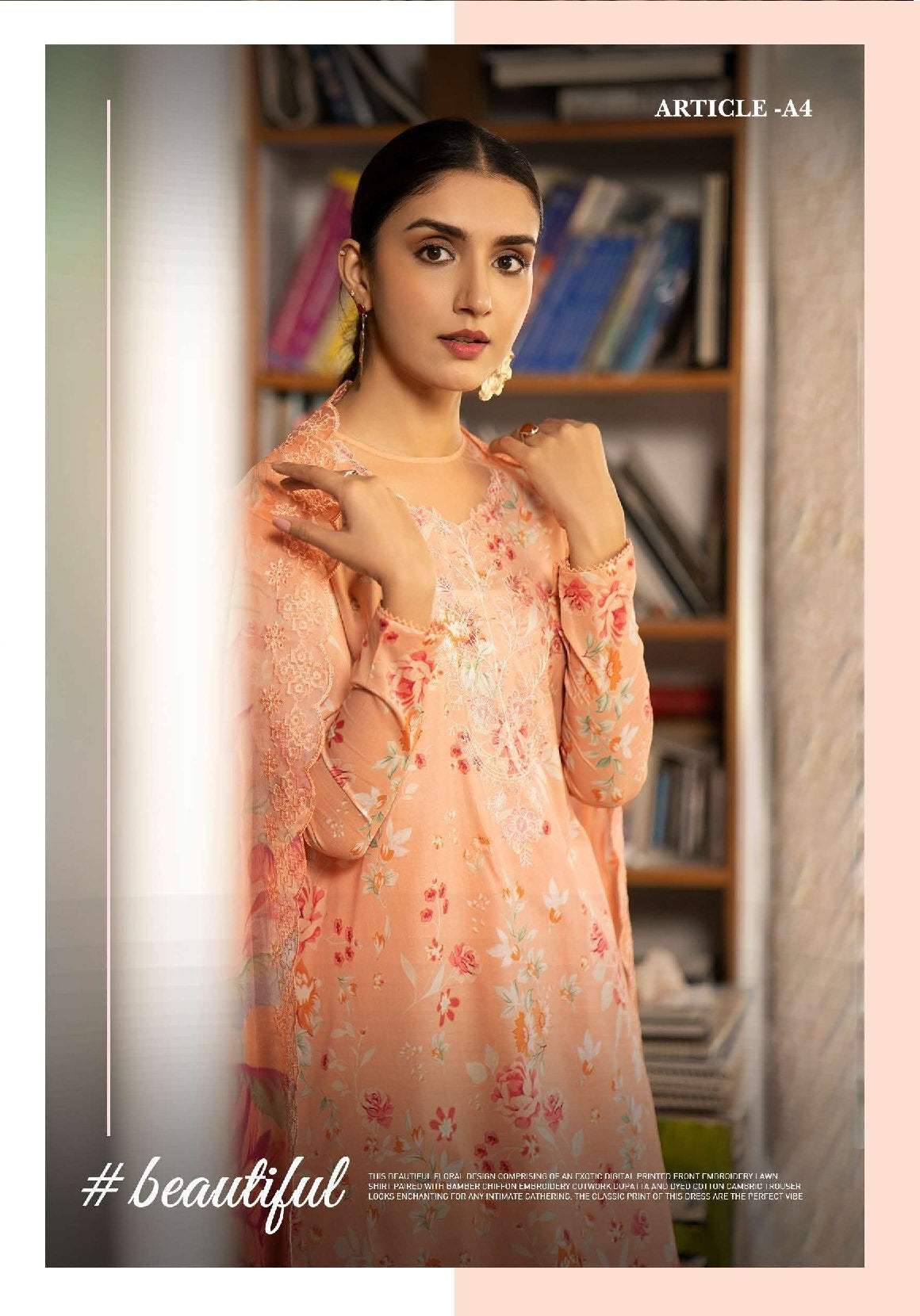 Mishaal by Gulljee Embroidered Lawn 3 piece Unstitched Dress - GJM11 - A04 - Summer Collection