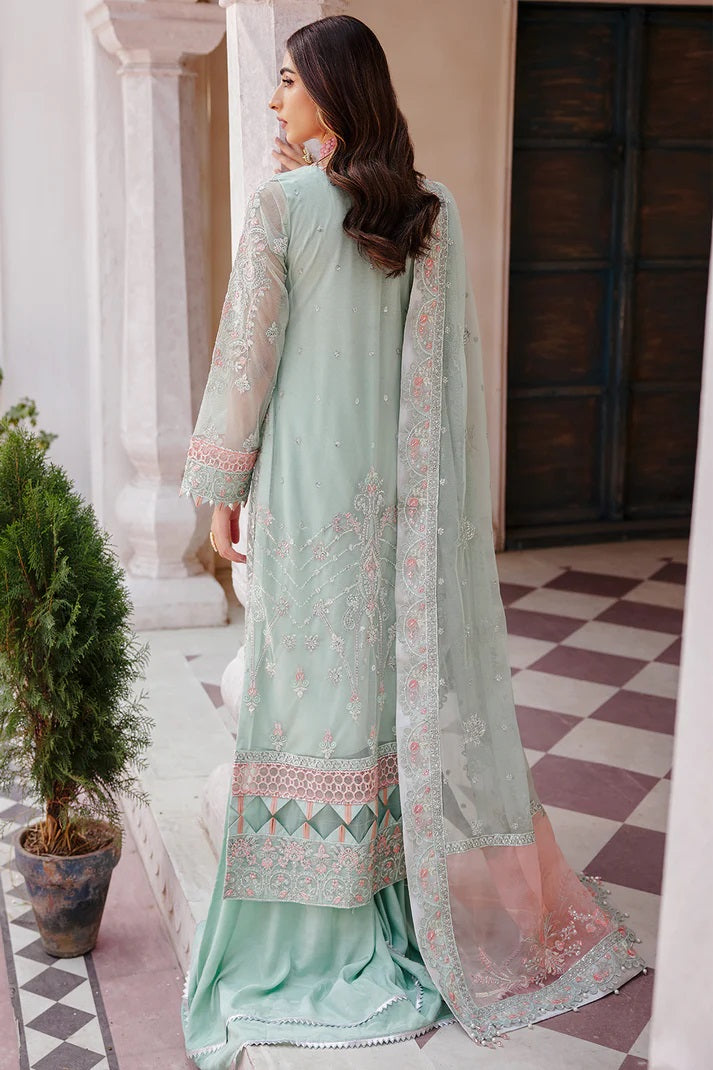 Emaan Adeel Net Embroidered 3 piece Unstitched Dress - LX 04