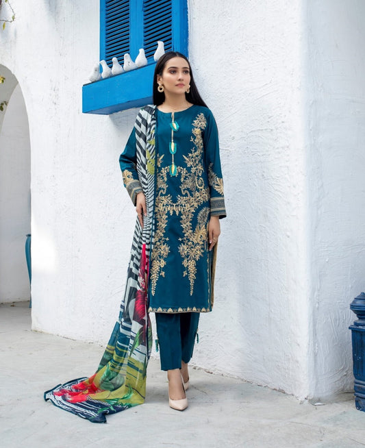 Kalyan by ZS Textiles Embroidered Chikankari Unstitched 3 Piece Suit - KC2 04 - Summer Collection