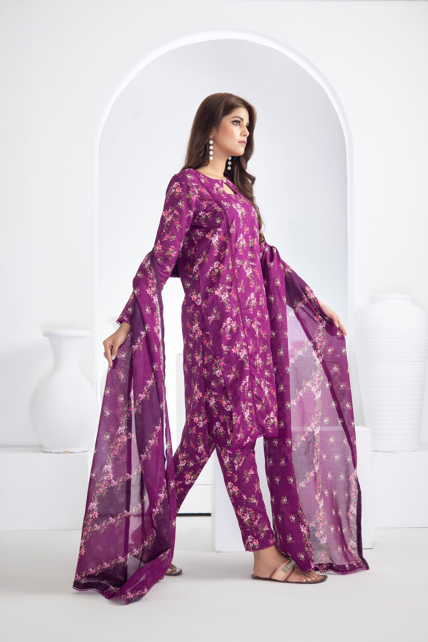 Identic Separates Printed Lawn 3 piece Unstitched dress - IDS-10-04 - Summer Collection