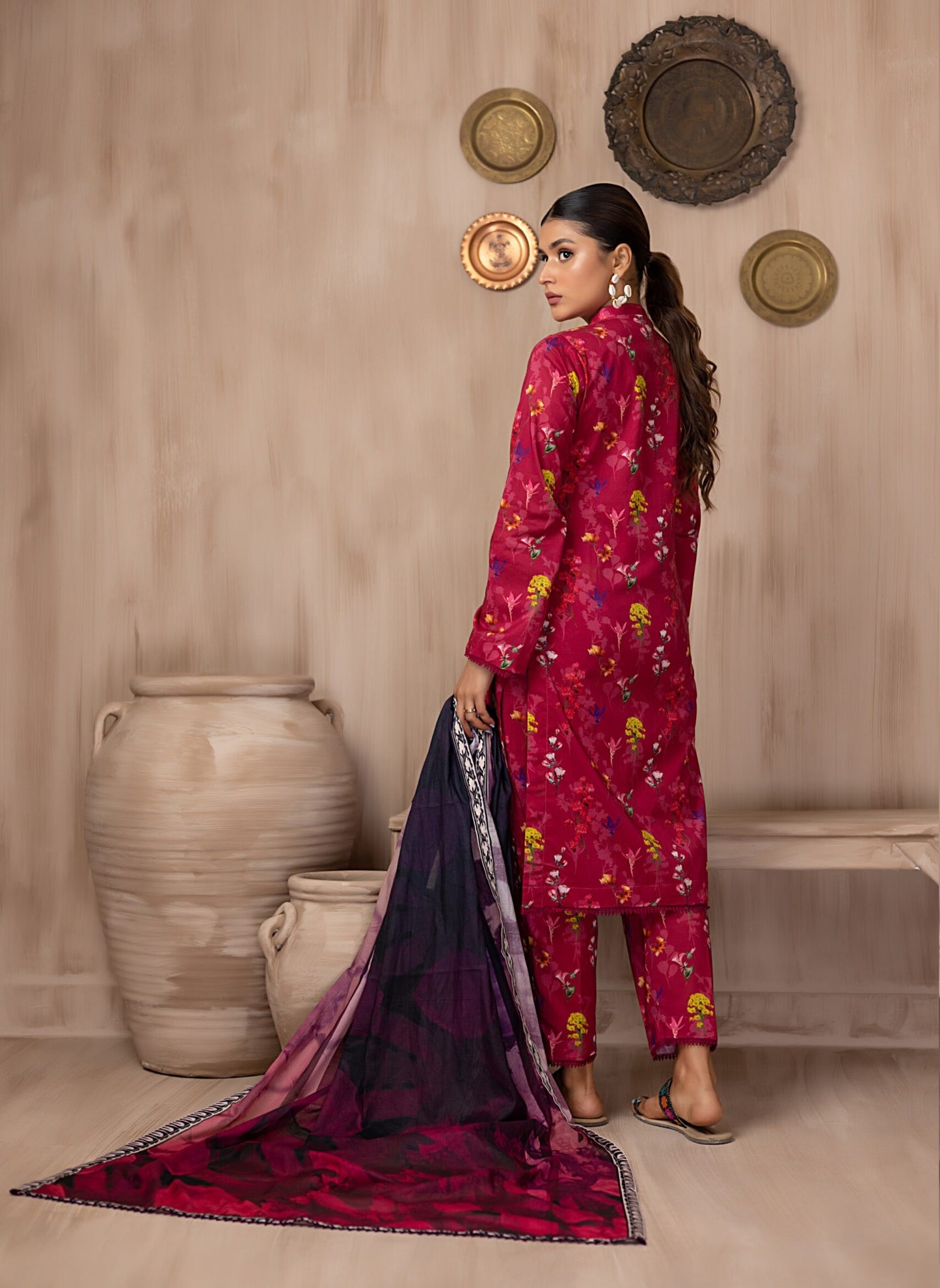 Identic Separate Mid Summer Printed Cotton 3 Piece Unstitched - ISMSC3 - 04