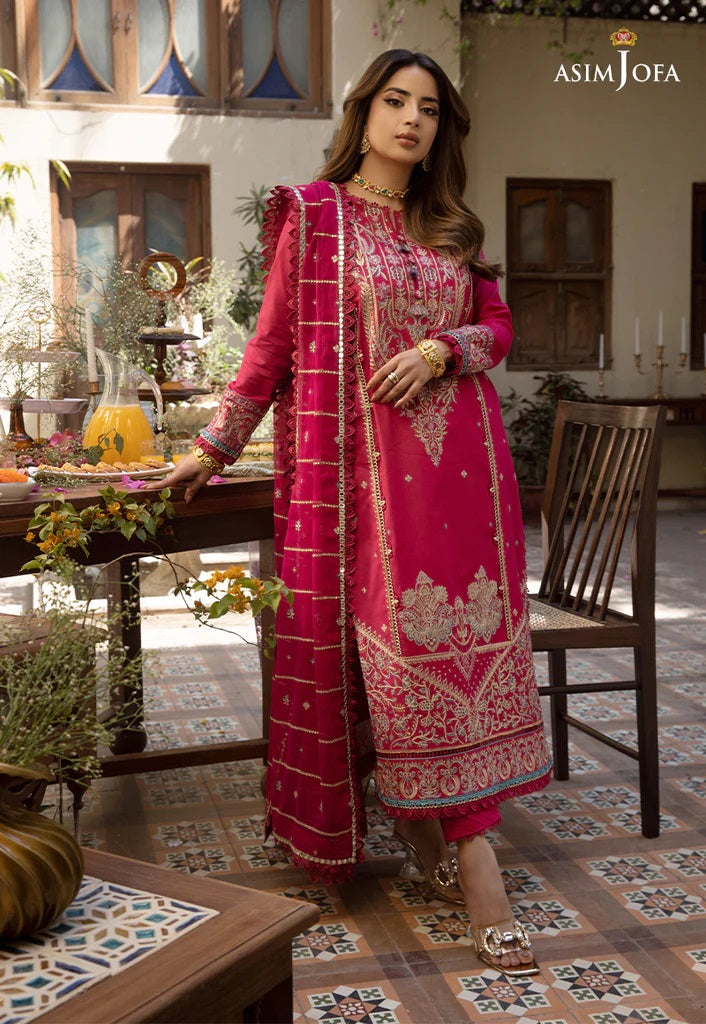 Zarq Barq By Asim Jofa Embroidered Suits Unstitched 3 Piece AJZB-04 - Eid Collection