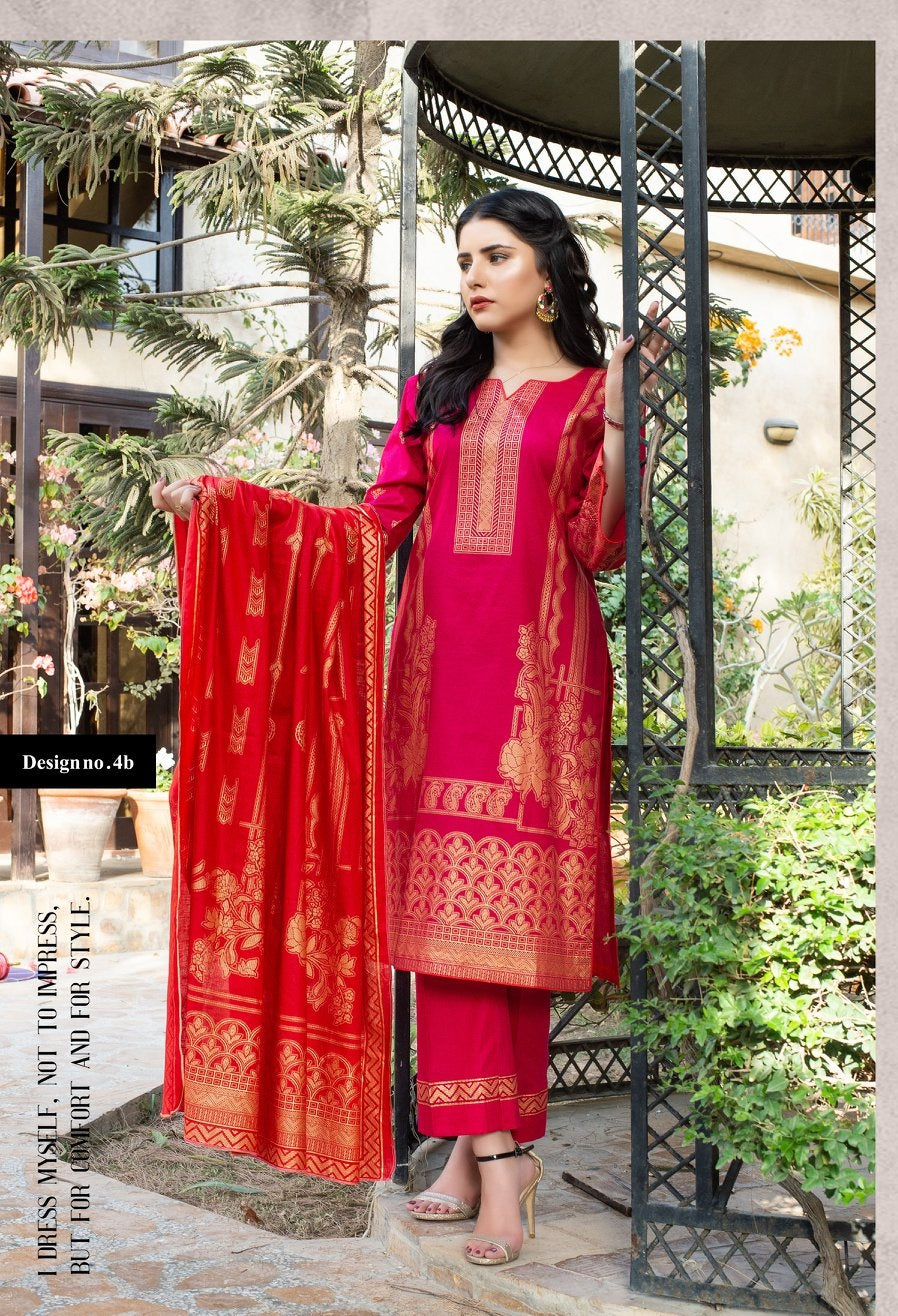 Banarsi Banarsi Lawn 3 piece Unstitched Dress - 4B