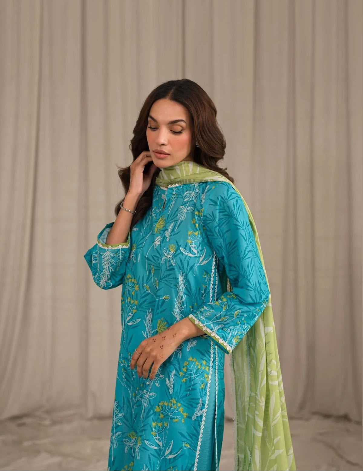 Sahar Printed Lawn Suits Unstitched 3 Piece SHR-S24-PL-V1-04 - Summer Collection