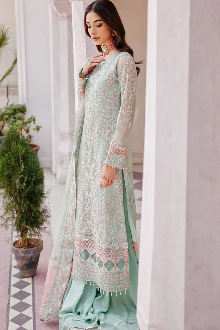 Emaan Adeel Net Embroidered 3 piece Unstitched Dress - LX 04