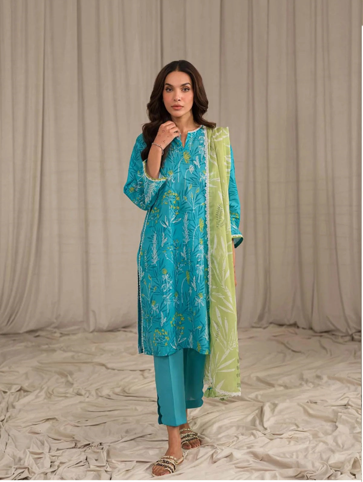 Sahar Printed Lawn Suits Unstitched 3 Piece SHR-S24-PL-V1-04 - Summer Collection