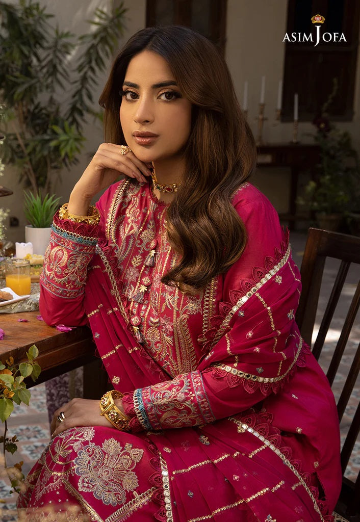 Zarq Barq By Asim Jofa Embroidered Suits Unstitched 3 Piece AJZB-04 - Eid Collection