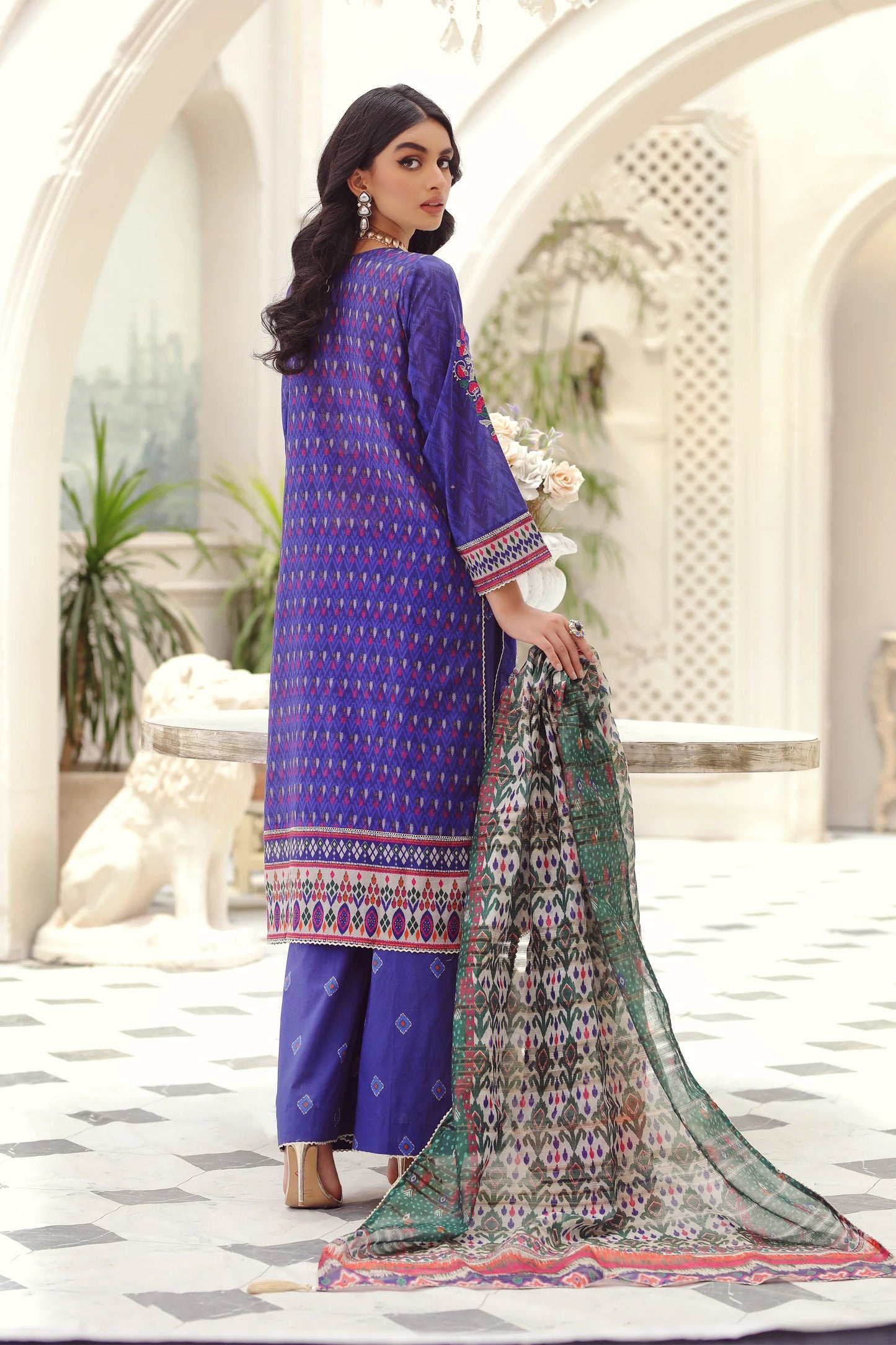 LSM Embroidered Lawn Suits Unstitched 3 Piece LSM SG-5013 - Summer Collection