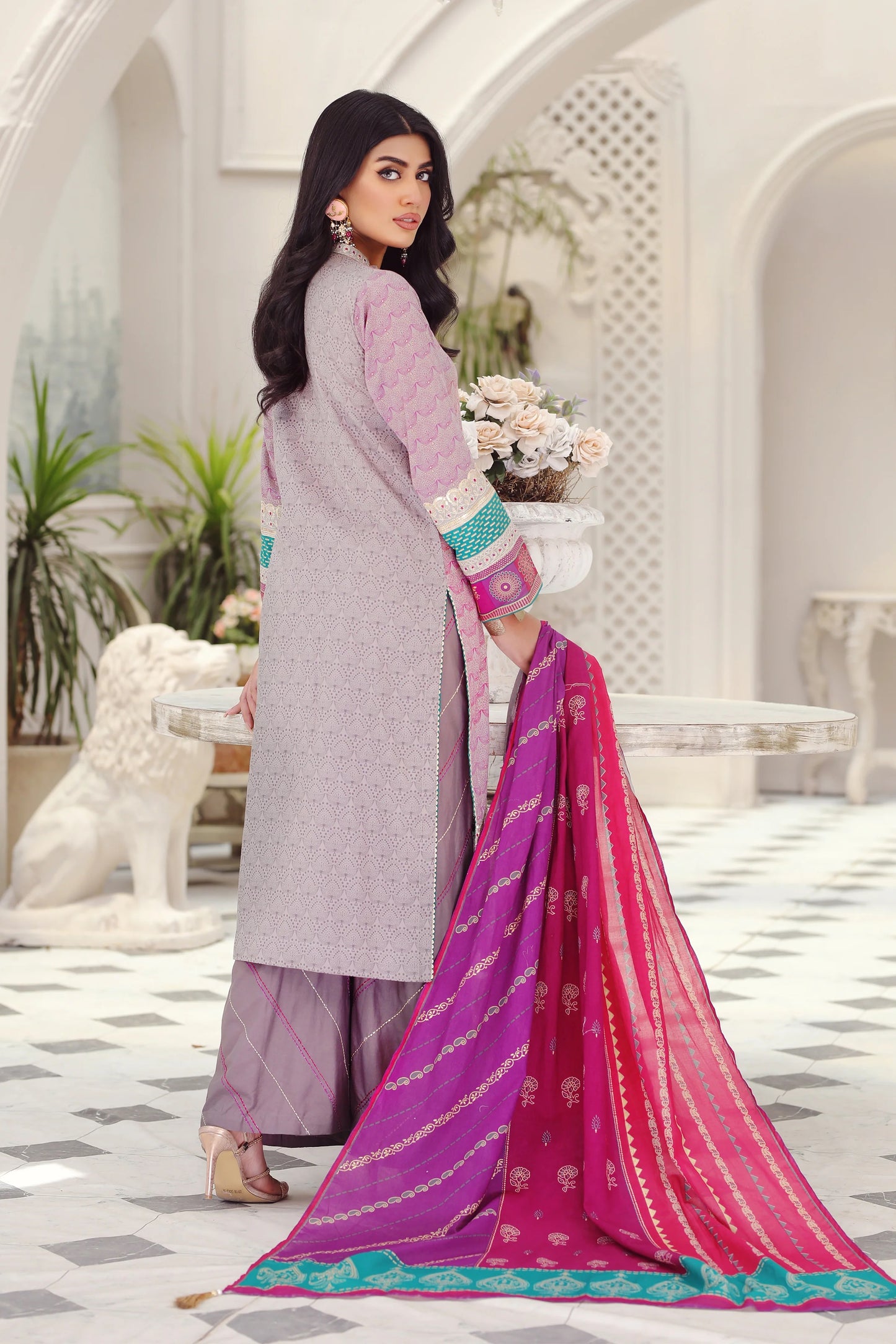LSM Embroidered Lawn Suits Unstitched 3 Piece LSM SG-5014 - Summer Collection