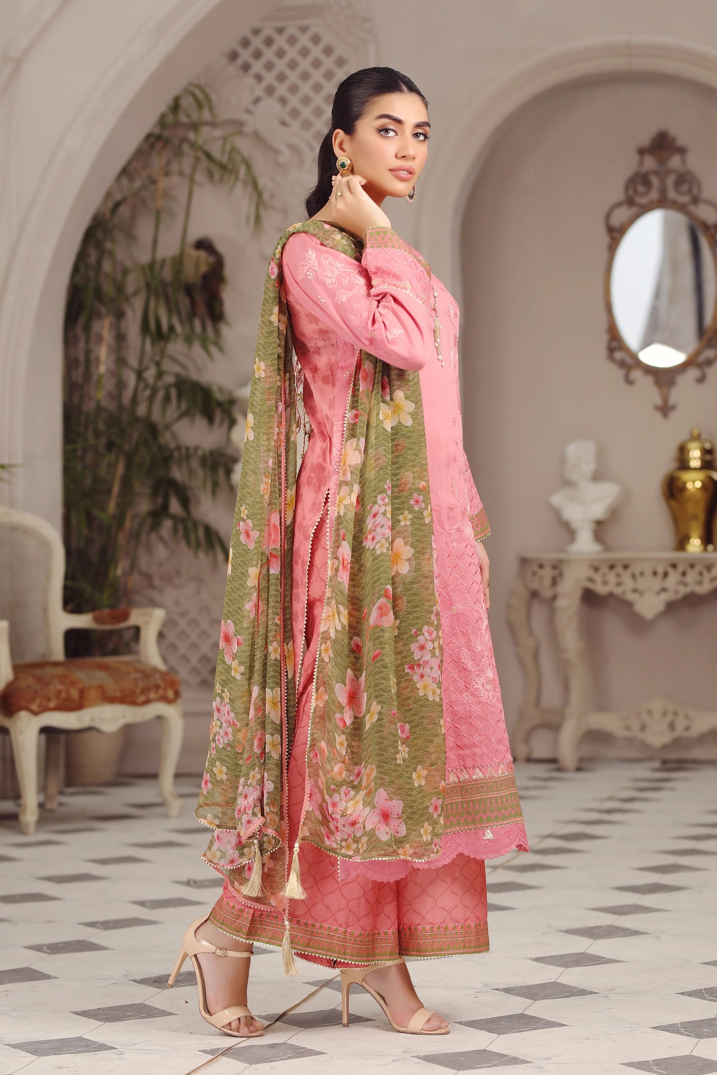 LSM Embroidered Lawn Suits Unstitched 3 Piece LSM SG-5020 - Summer Collection