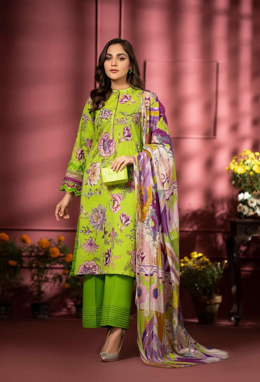 Pairoz by GJC Printed Lawn 3 piece Unstitched dress - PGJ-A05