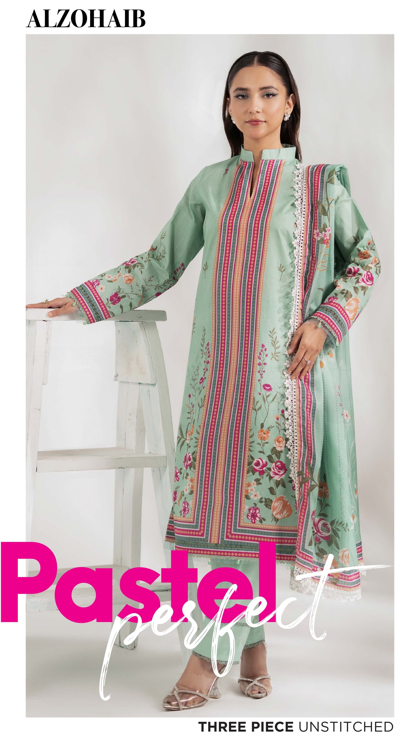 Colors by AlZohaib Textile Digital Printed 3 Piece Lawn Unstitched Dress - D05 Summer Collection