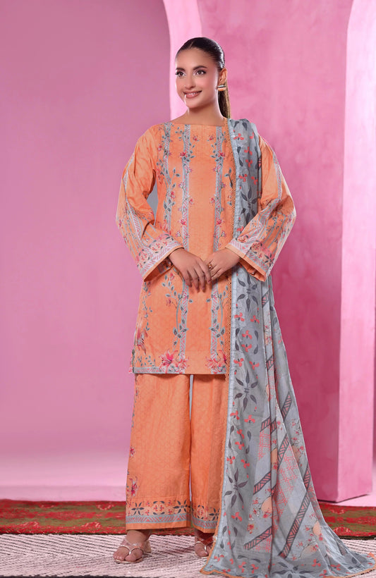 Coco Cords by Alzohaib Printed Cambric 3pc Dress Unstitched - CCC2-2505