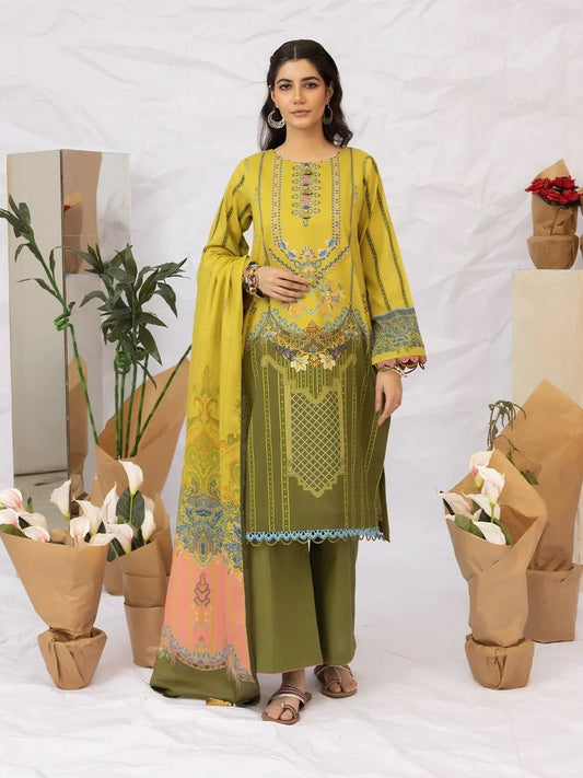 Aghaaz by Salitex Printed Lawn Dress 3 Piece Unstitched - UNS23AC005UT