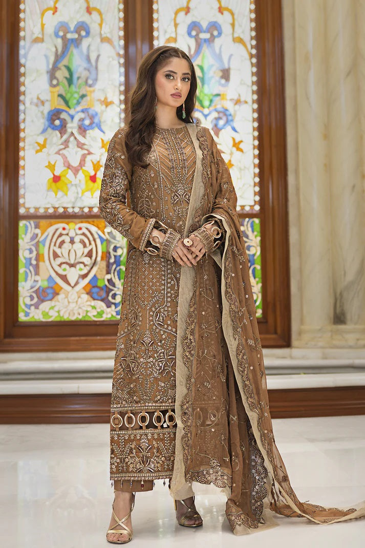 Ishq Aatish by Emaan Adeel Embroidered Chiffon Suits Unstitched 3 Piece EA23IA-05 Hana - Luxury Collection