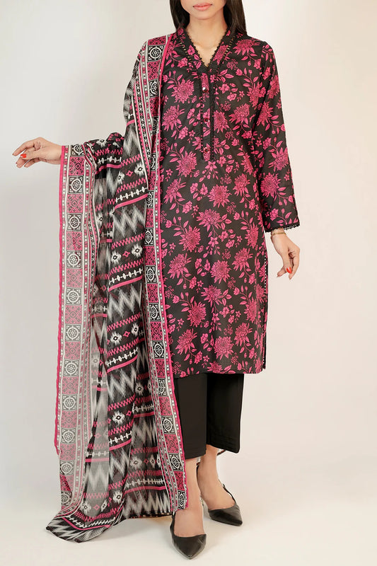 Saya Digital Printed Lawn 3 piece Unstitched Dress - U01-25033-05A