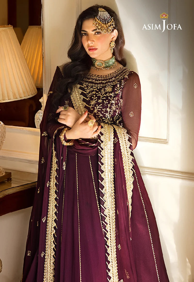 Asim Jofa Zari Sitara Embroidered Chiffon Unstitched 2 Piece Dress - AJZS 05