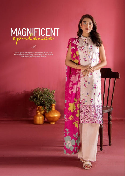 Evelyn by Gulljee Embroidered Lawn 3 piece Unstitched Dress - EVL3P2505