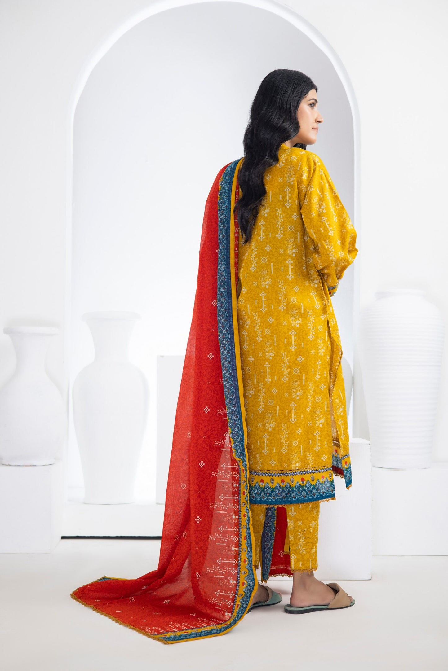 Identic Separates Printed Lawn 3 piece Unstitched dress - IDS-10-05 - Summer Collection