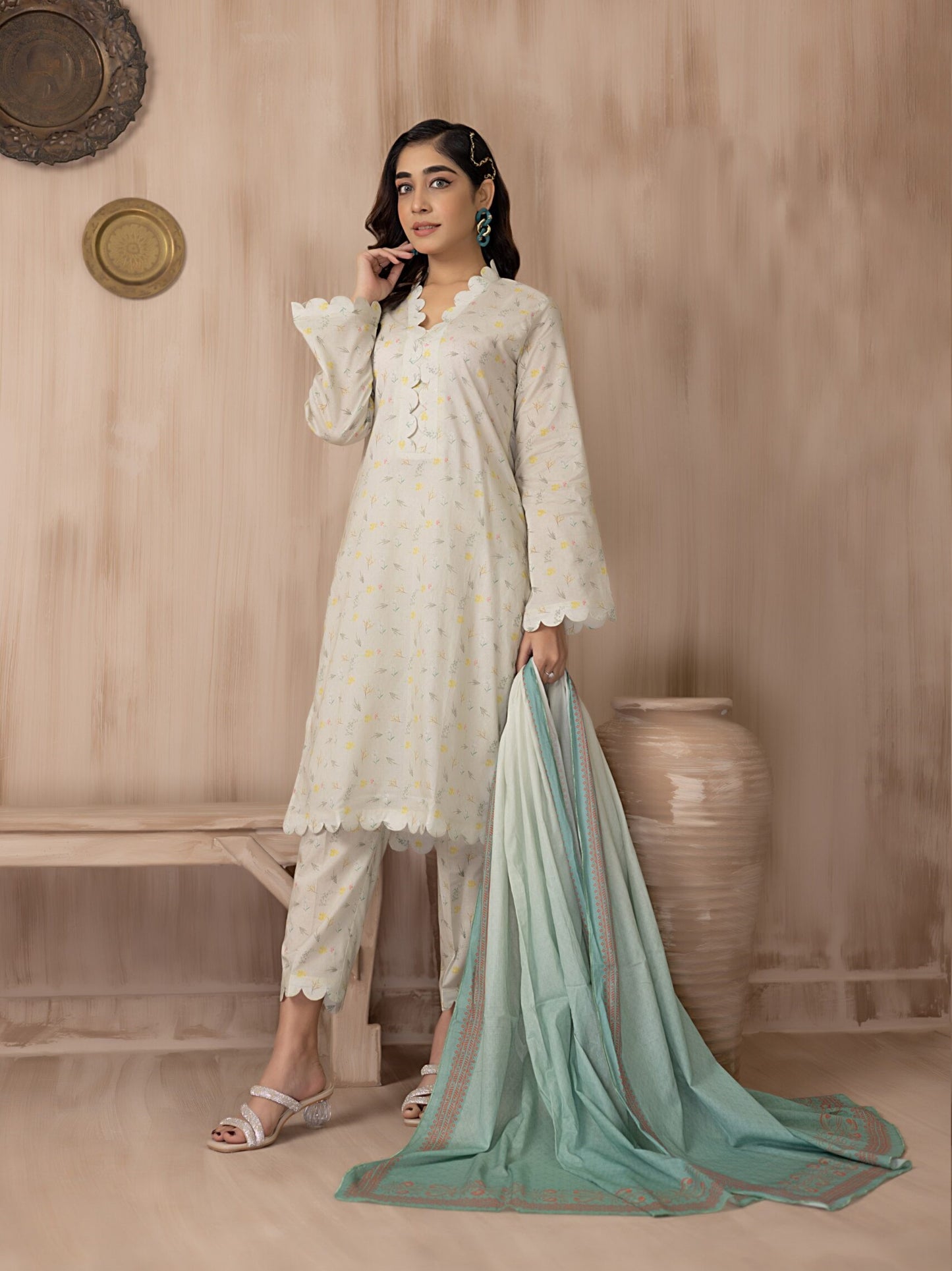 Identic Separate Mid Summer Printed Cotton 3 Piece Unstitched - ISMSC3 - 05