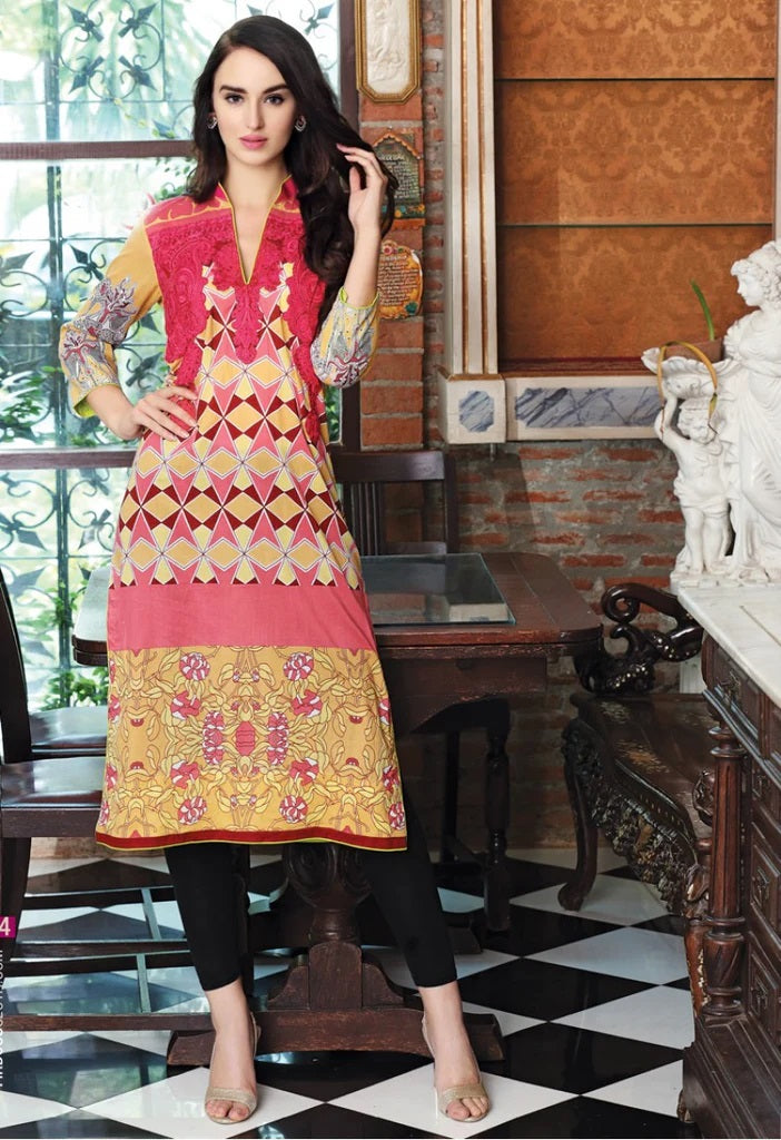 Firdous Embroidered Lawn Kurti 01-Piece Unstitched - 5B