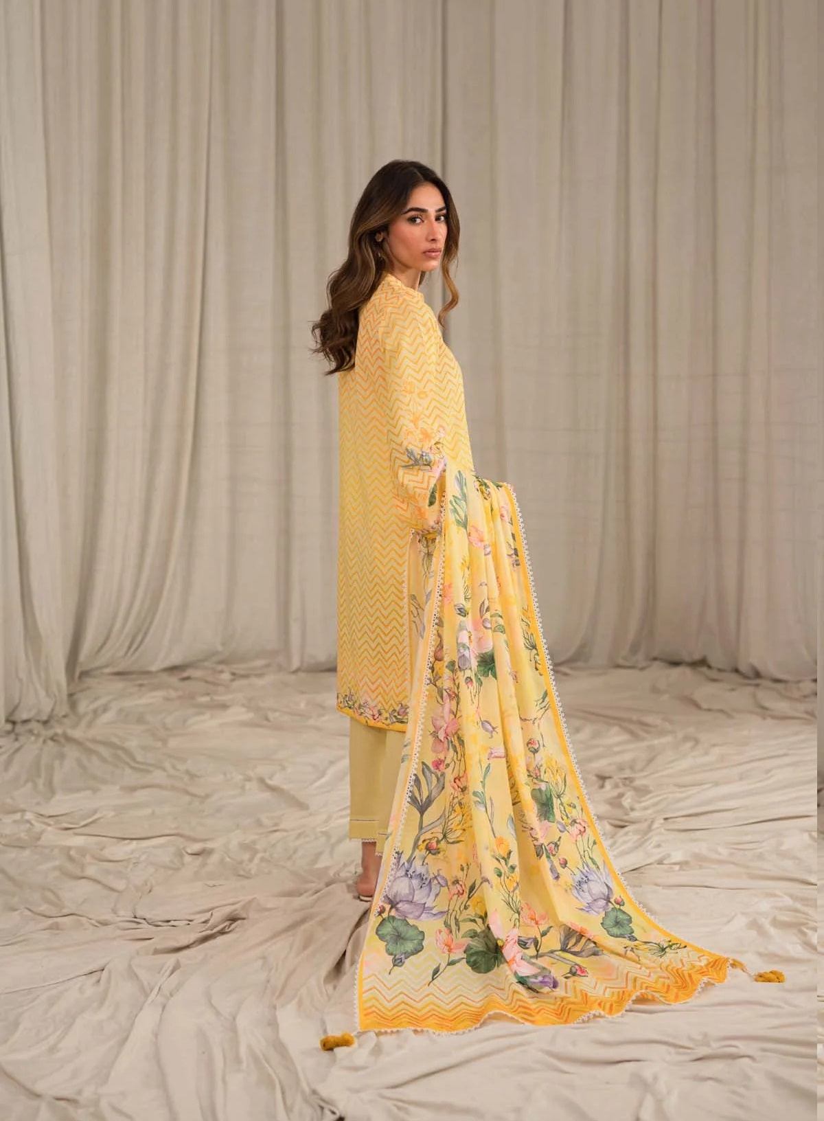 Sahar Printed Lawn Suits Unstitched 3 Piece SHR-S24-PL-V1-05 - Summer Collection