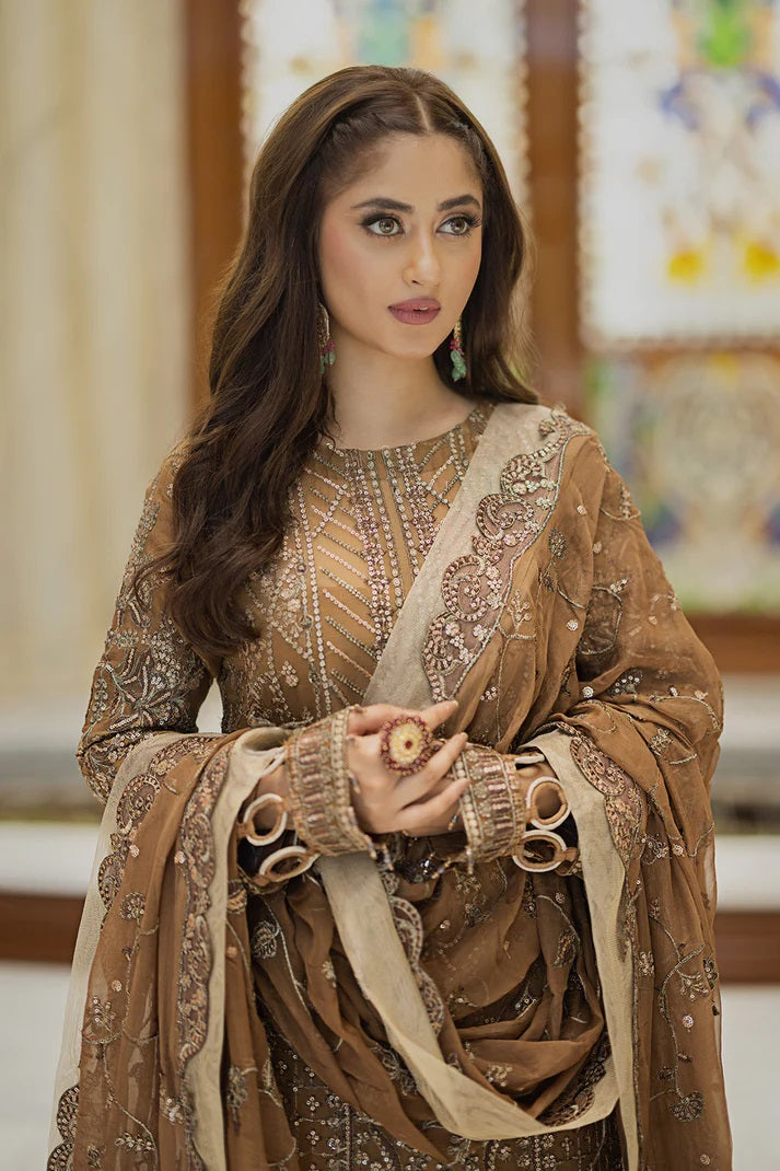Ishq Aatish by Emaan Adeel Embroidered Chiffon Suits Unstitched 3 Piece EA23IA-05 Hana - Luxury Collection