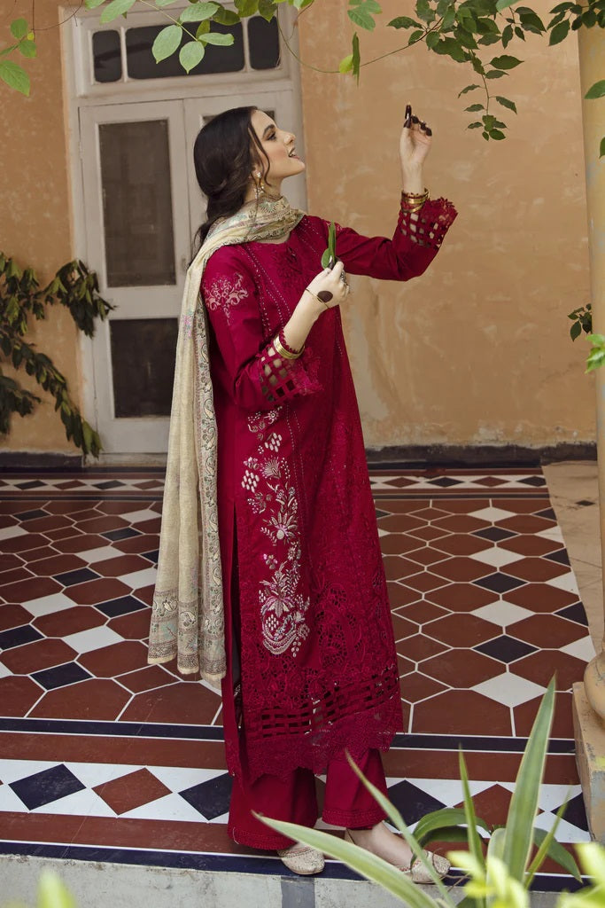 Meena Kumari By Aabyaan Embroidered Chikankari Lawn 3pc Suits Unstitched AB-05 Shaheen