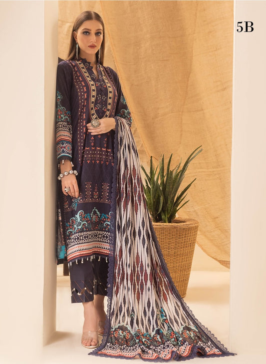 Colors by Al Zohaib Printed Lawn Suits Unstitched 3 Piece CSD-23-05-B - Summer Collection