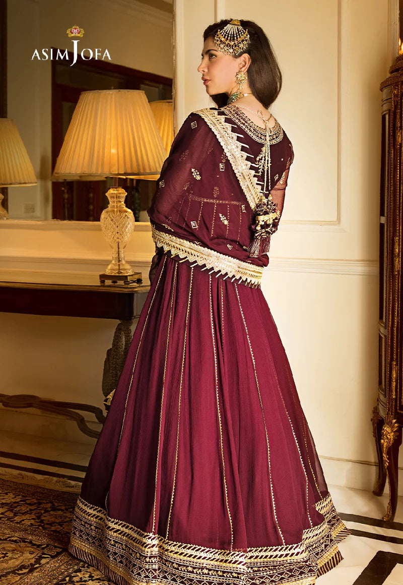 Asim Jofa Zari Sitara Embroidered Chiffon Unstitched 2 Piece Dress - AJZS 05