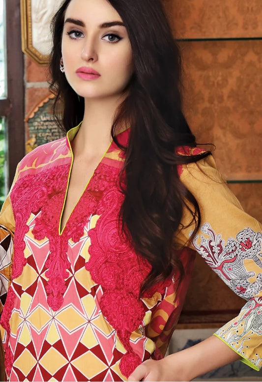 Firdous Embroidered Lawn Kurti 01-Piece Unstitched - 5B