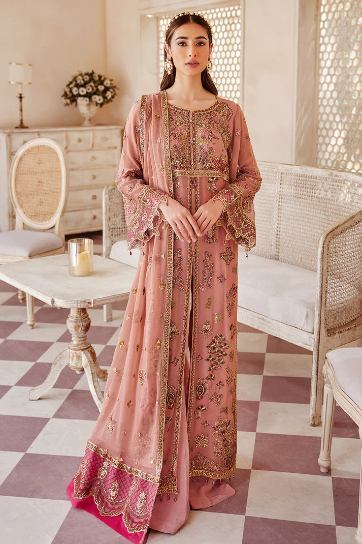 Emaan Adeel Embroidered Chiffon 3 piece Unstitched Dress - LX 05