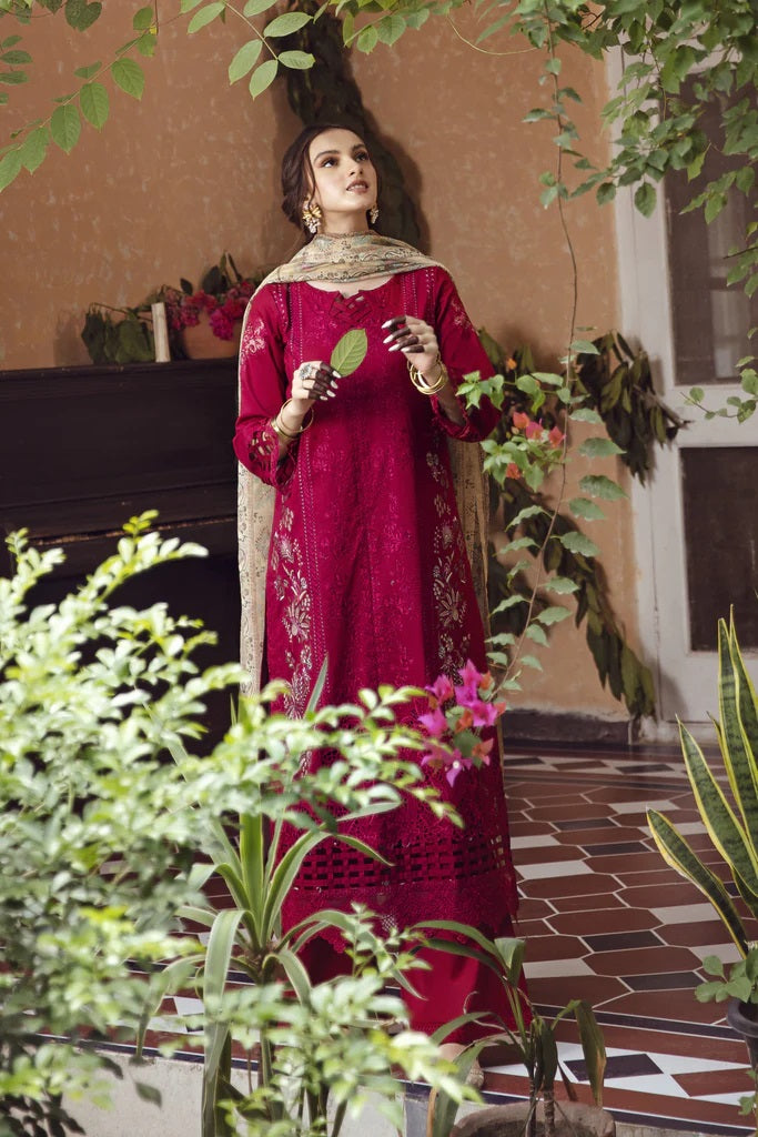 Meena Kumari By Aabyaan Embroidered Chikankari Lawn 3pc Suits Unstitched AB-05 Shaheen