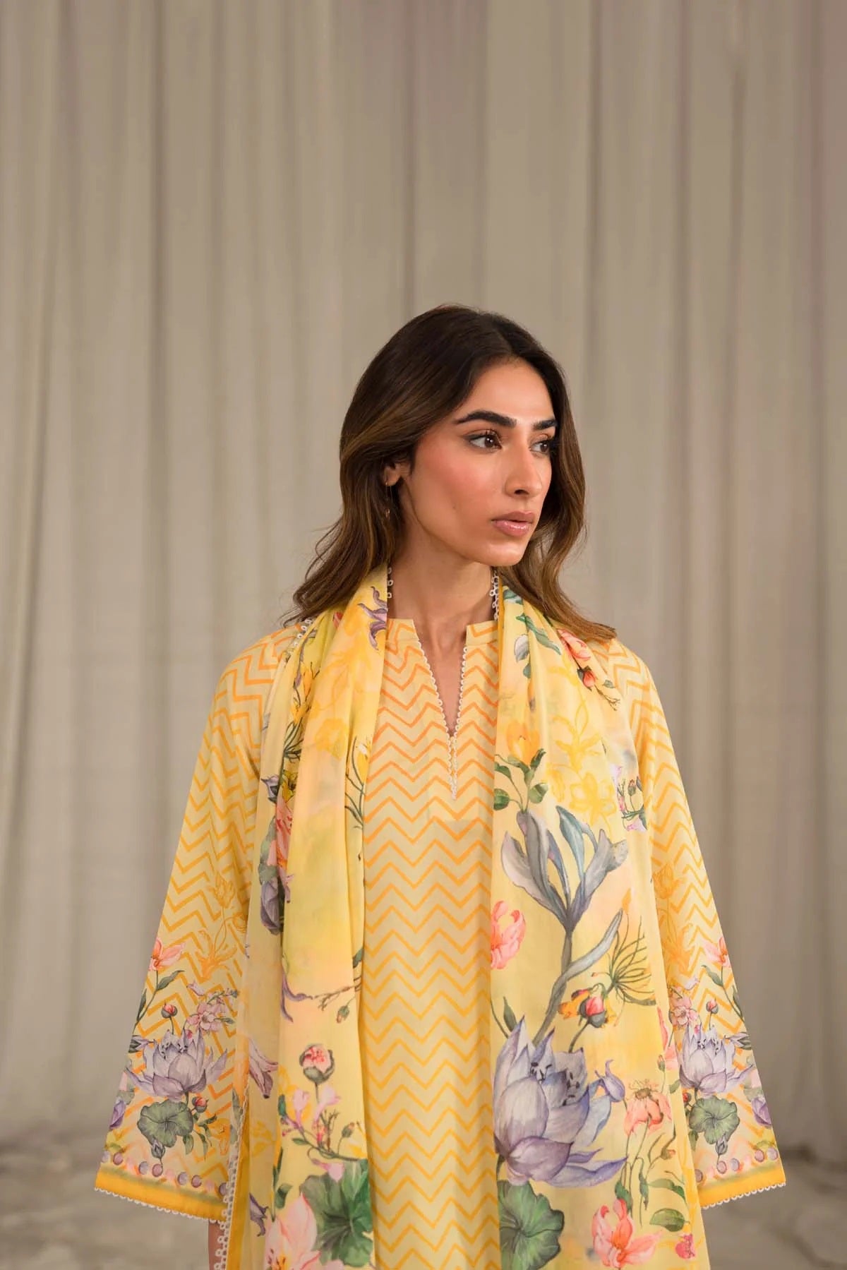 Sahar Printed Lawn Suits Unstitched 3 Piece SHR-S24-PL-V1-05 - Summer Collection