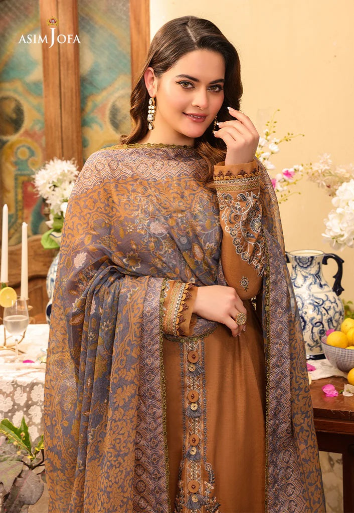 Zarq Barq By Asim Jofa Embroidered Suits Unstitched 3 Piece AJZB-05 - Eid Collection